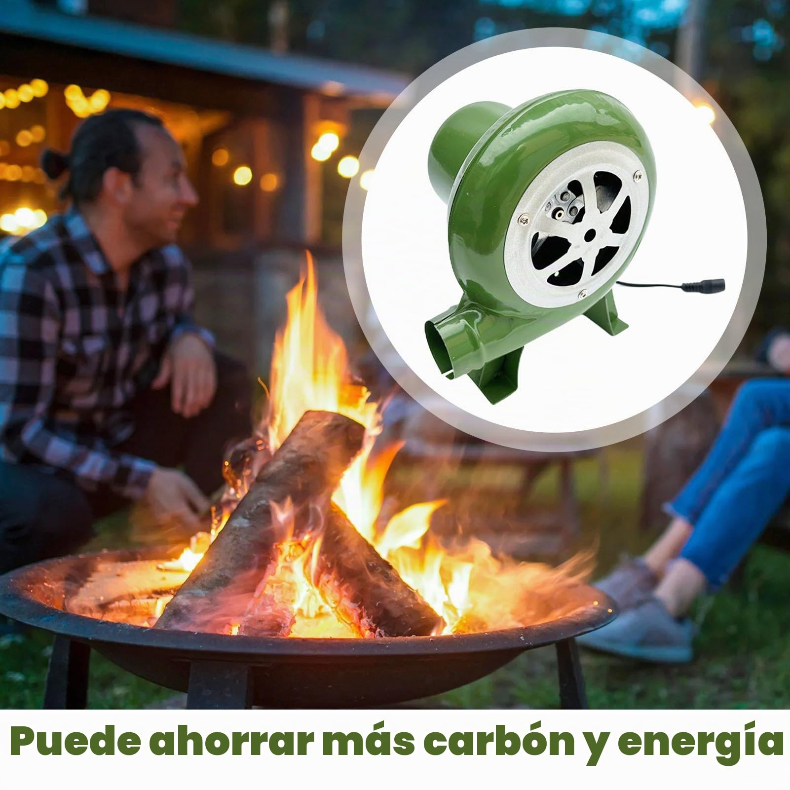 Soplador Eléctrico de Barbacoa - Ventilador de Velocidad Variable 12V - Doble Uso AC/DC Para Forja de Herrero