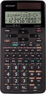 Sharp EL520XTBK Scientific Calculator with 420 Functions, 2-Line LCD Display, Direct Algebraic Logic D.A.L., Solar & Battery Power, Equation Calculator for High School & College Students
