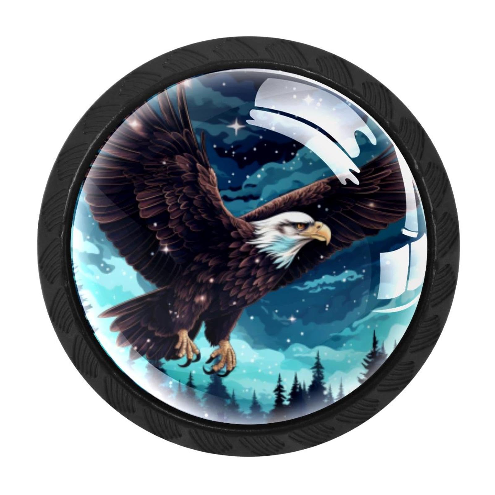 Chenzzzz Multicolored 04 4 Pack Cabinet Handles Black Starry Eagle Cabinet Knobs Draw