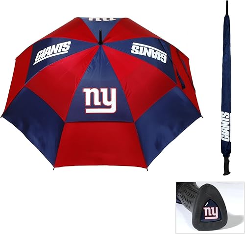 Vista 45 de Team Golf NFL - Paraguas de golf de 62 pulgadas con funda protectora, diseño de doble toldo de protección contra el viento, botón de apertura