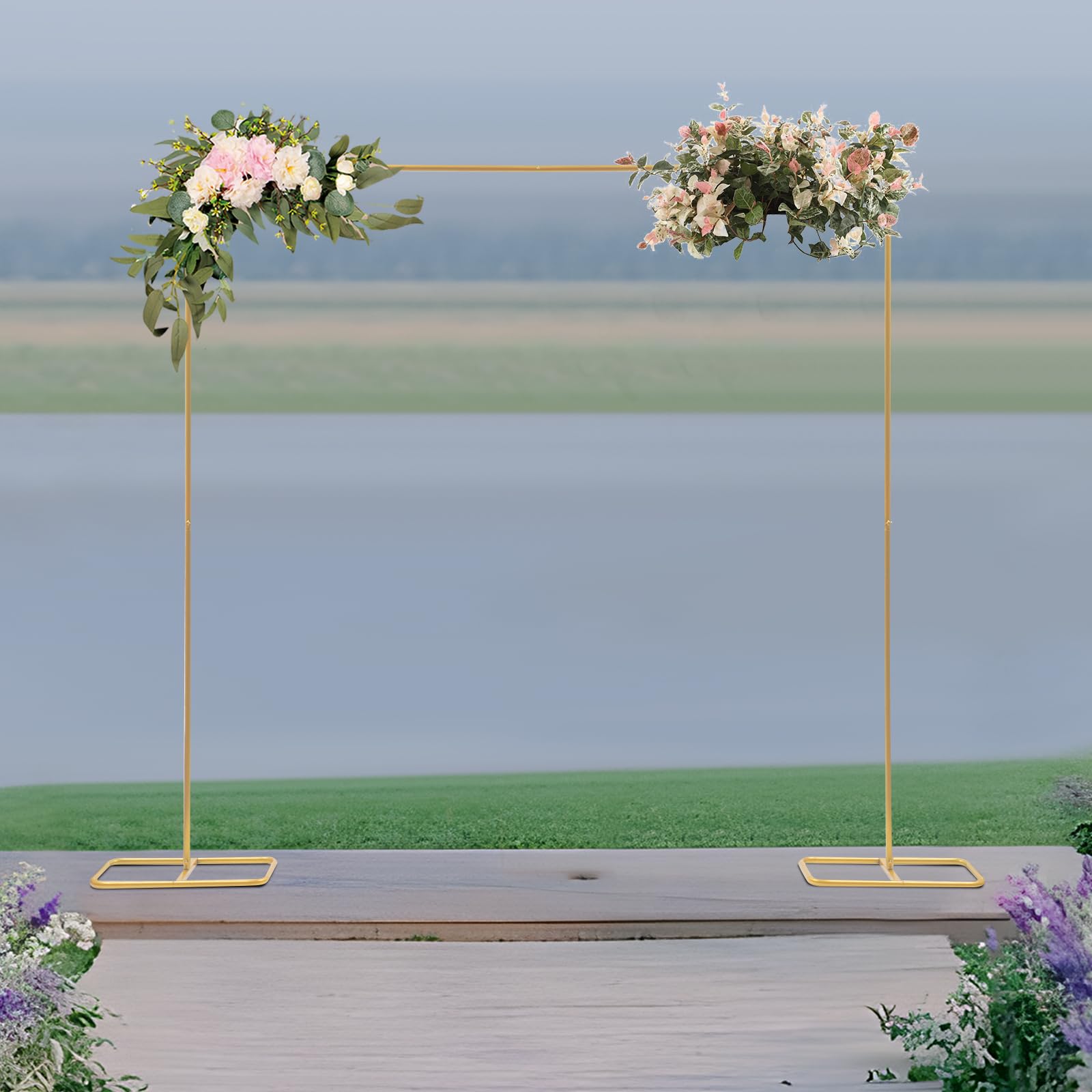 Hochzeitsblumenständer aus Metall, Backdrop-Ständer ballonbogen Hochzeitsdekoration Ständer 200x210 cm, Freistehend, Modern, für Hochzeiten und Partys