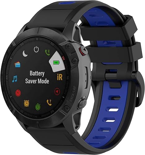 Vista 39 de Compatible con Garmin Fenix 6X Sapphire Band para mujeres y hombres, bandas de repuesto de silicona Quickfit de 0.86 pulgadas (1.024 in), correas