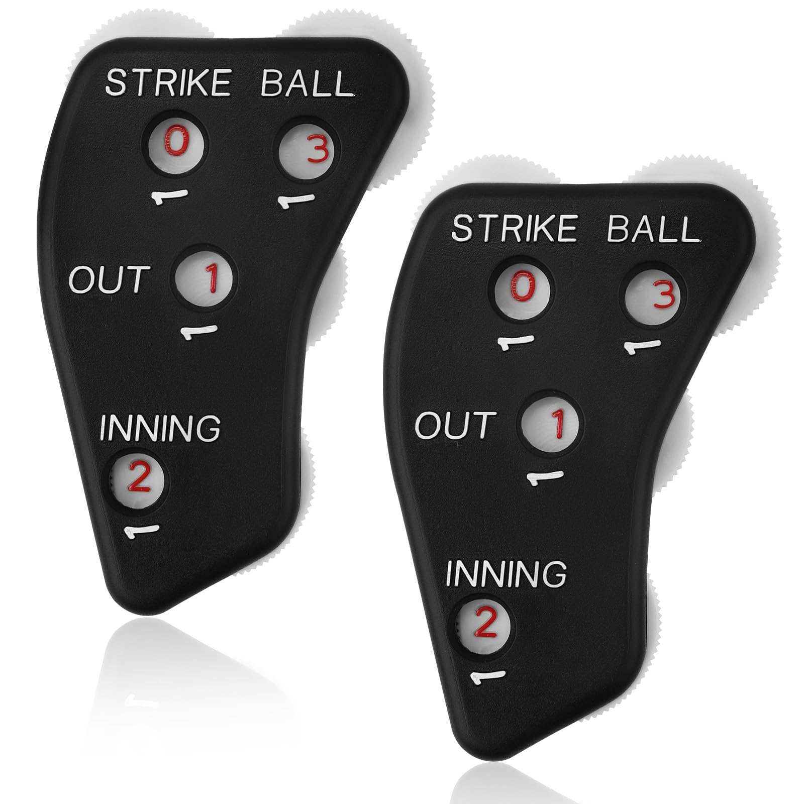 TOYMIS 6pcs Baseball Umpire Indicators, 4 Wheel Baseball Umpire Clicker Sports Counter Clicker for Accurately Recording Record Strikes Balls Outs & Innings for Softball Coach