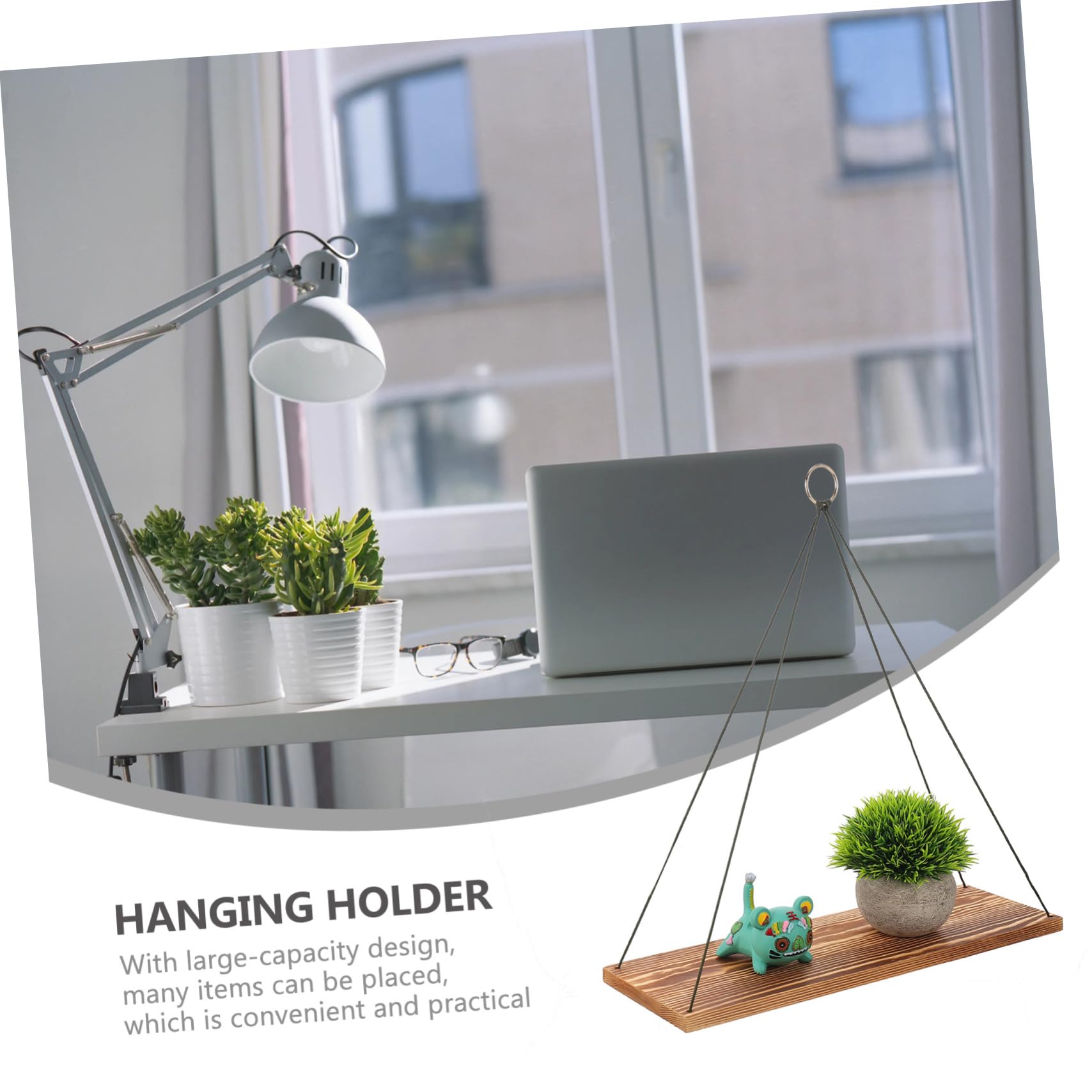 OUNONA 1Set Wall Art Hanging Rack Decorative Swing Shelves for Indoor Storage for Small Potted Plants Succulents Home Decor Versatile Wall Mounted Display