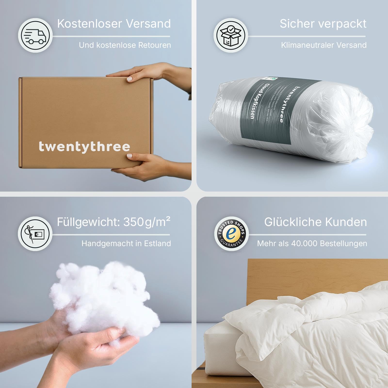 twenty:three® | Cloud Bettdecke 240x220 | Außen: 100% Lyocell (Tencel™) - Innen: 100% Recycled PET - Comforter - Eckbändchen, Schlafdecke, Nachhaltig, Atmungsaktiv, Luxus, Wärmeregulierend