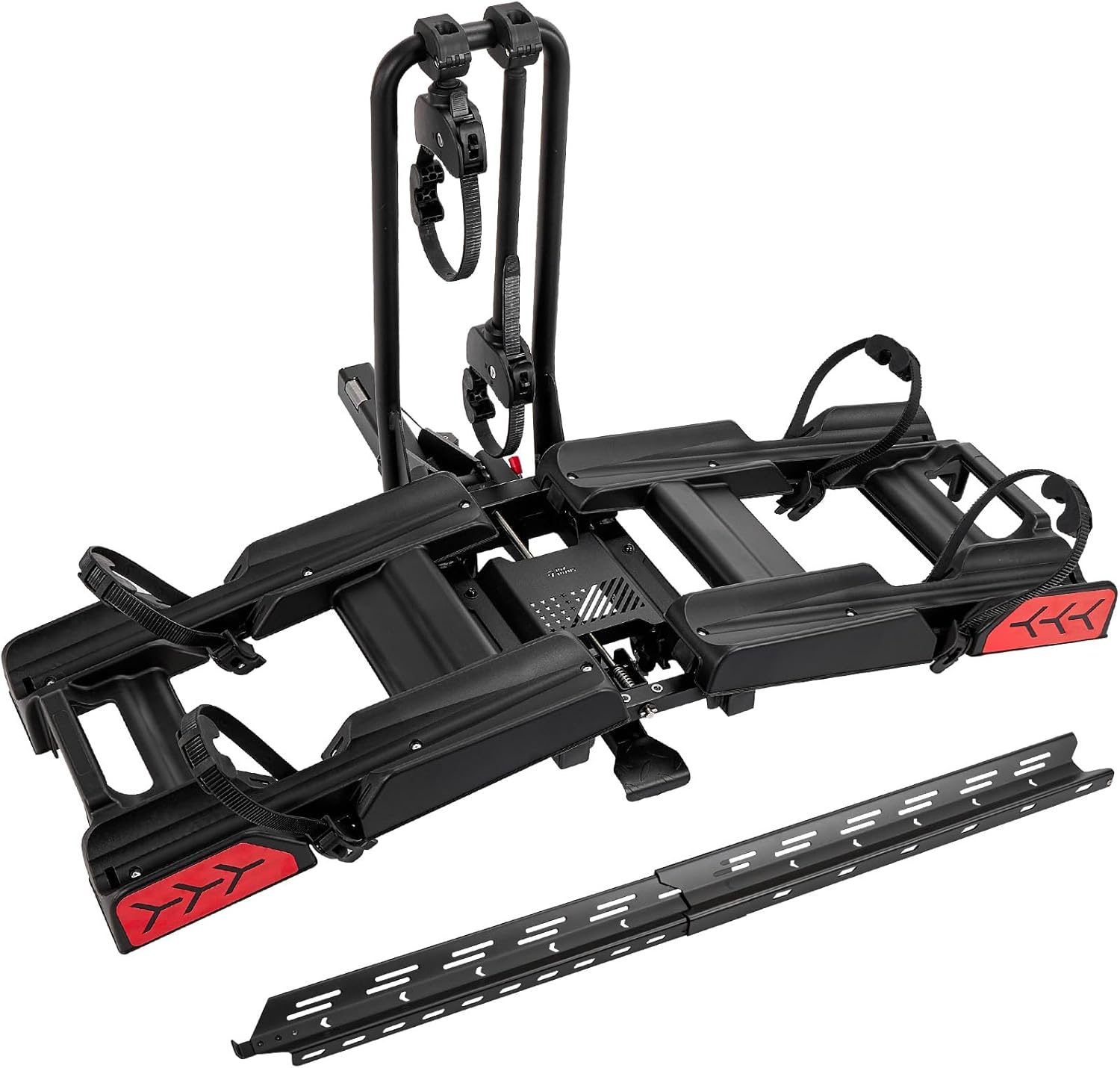 JOYTUTUS EBike Rack with Ramp + Hitch Wall Mount Storage Bundle, 200 LBS Capacity for 2 E-Bikes, 300 LBS Garage Organizer, 2" Receiver, 5" Fat Tire Compatible
