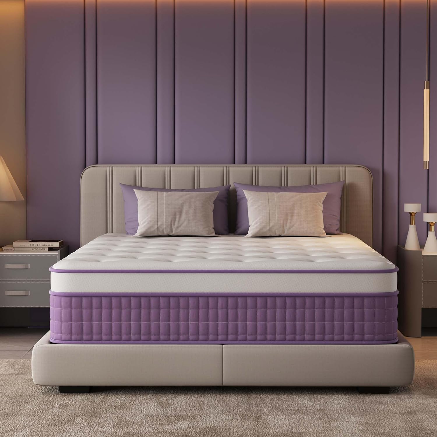 12 Inch Queen Size Hybrid Mattress in a Box, CertiPUR-US Certified Mattress with Gel Memory Foam and Pocket Springs,Pressure Relief &Medium Firm,100-Night Trial