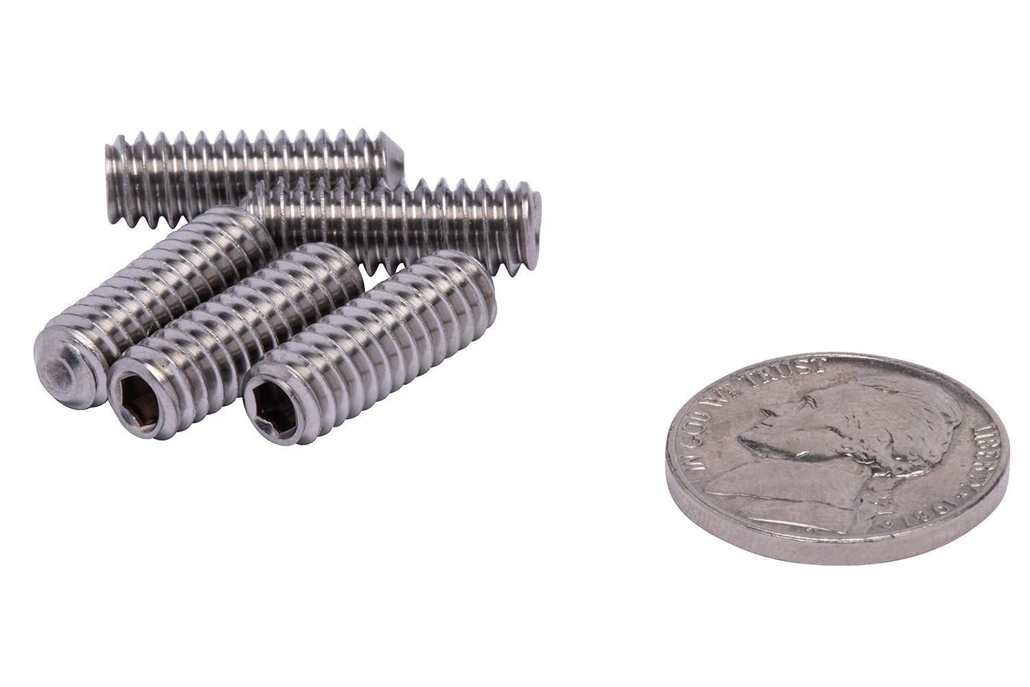 1/4"-20 X 3/4" Stainless Set Screw with Hex Allen Head Drive and Oval Point (50 pc), 18-8 (304) Stainless Steel Screws by Bolt Dropper