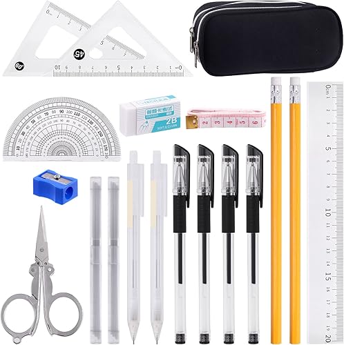 Estuche para lápices de gran capacidad con suministros incluidos, bolsa para lápices grande, bolsa para bolígrafos para suministros de oficina,