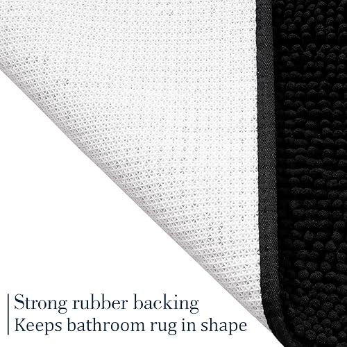 Miniatura 4 de LOCHAS - Tapete peludo, lavable, antideslizante y absorbente de 24 x 17 pulgadas, para baño, bañera o ducha, afelpado, de felpilla, suave, color