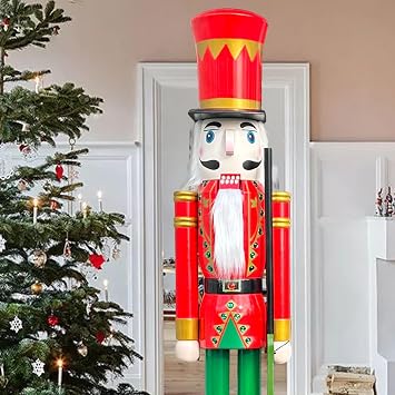 CDL 6 feet Tall Life Size Large Christmas Wooden Nutcracker Soldier red BK5