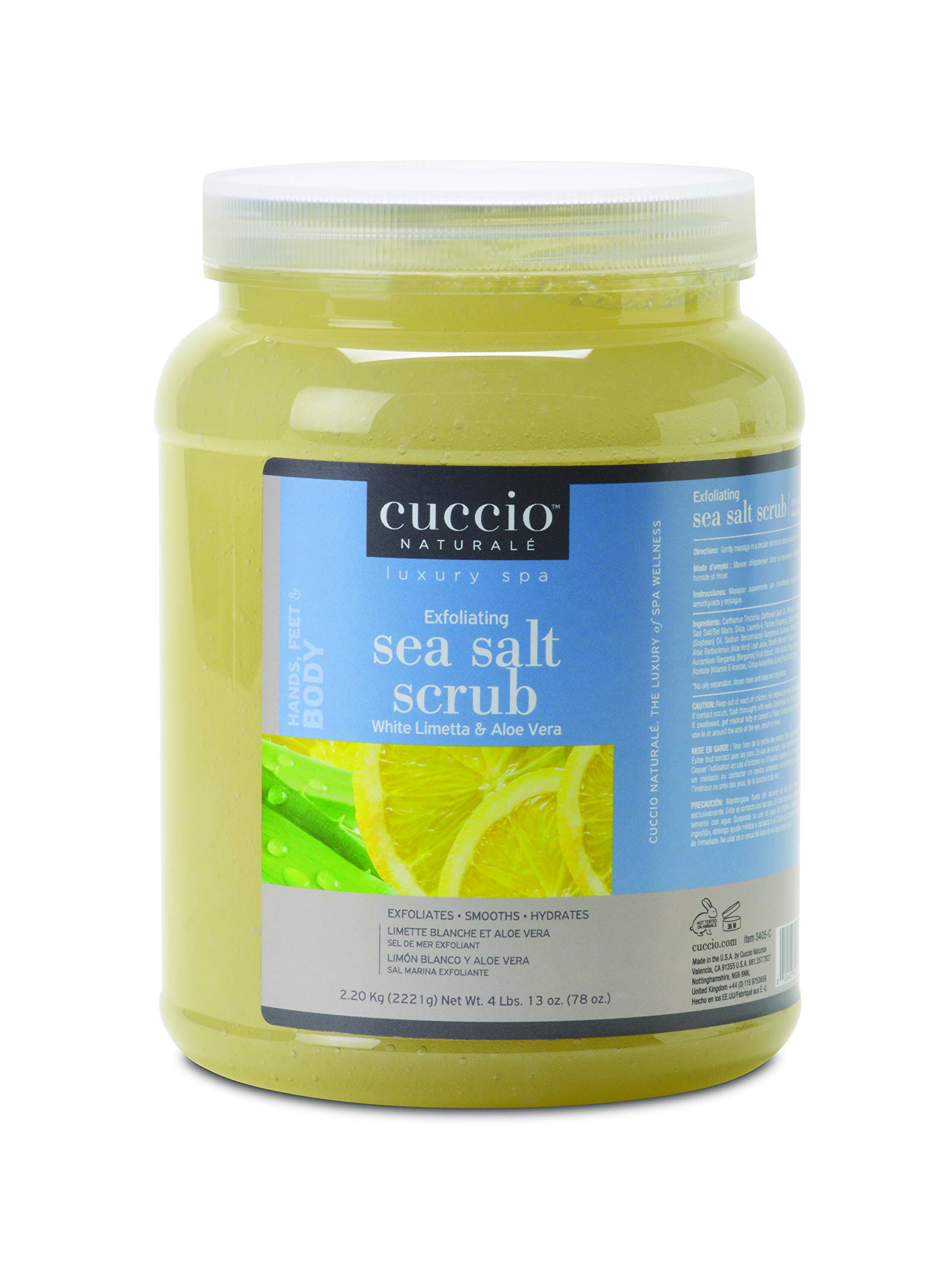 Limetta bianca e aloe vera, sale marino, per mani, piedi e corpo, 2184g (78oz)