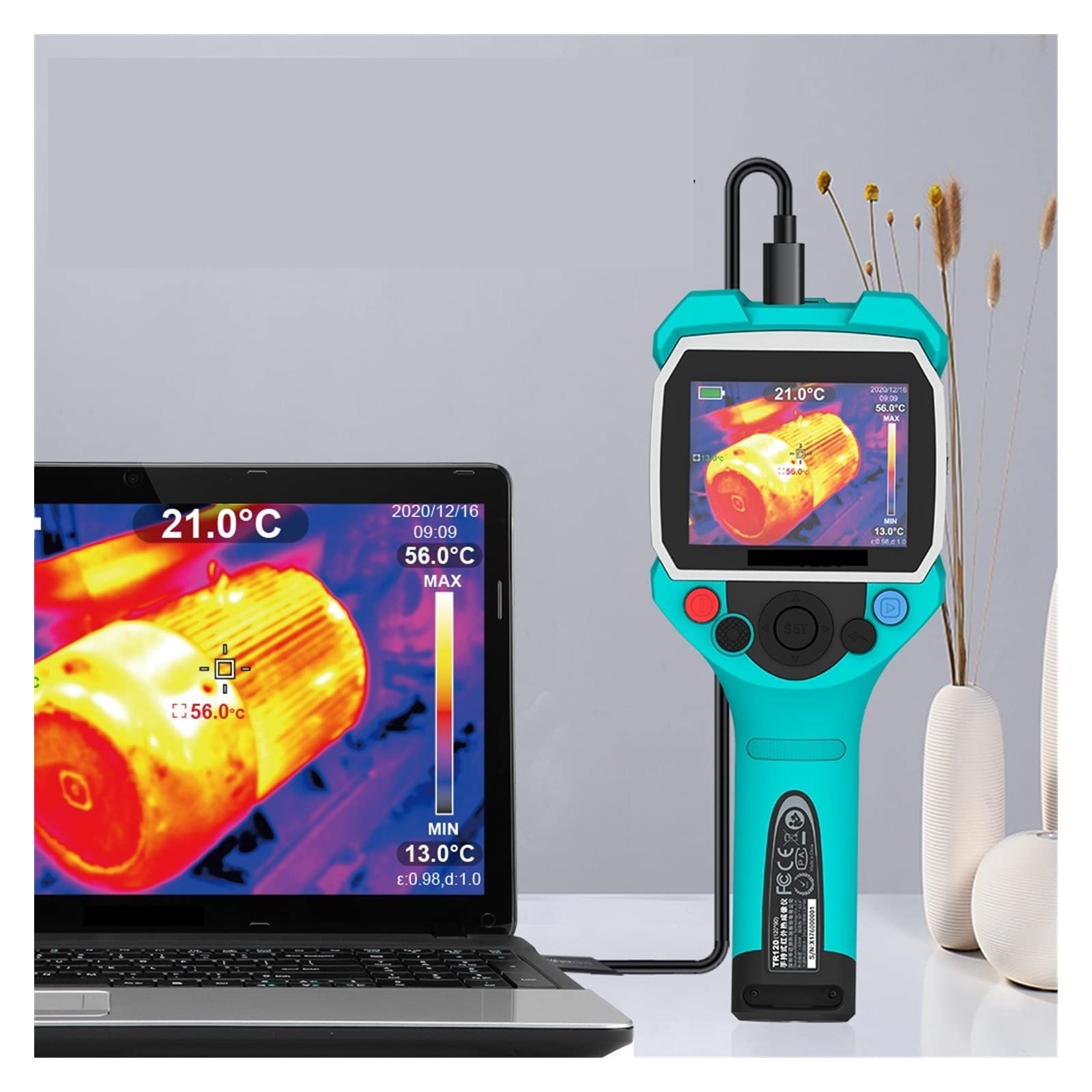 Kamery termowizyjne, Profesjonalna kamera termowizyjna Ręczna kamera termowizyjna na podczerwień Wysoka rozdzielczość 120 * 90 3,5-calowy wyświetlacz LCD Narzędzia do rozwiązywania problemów