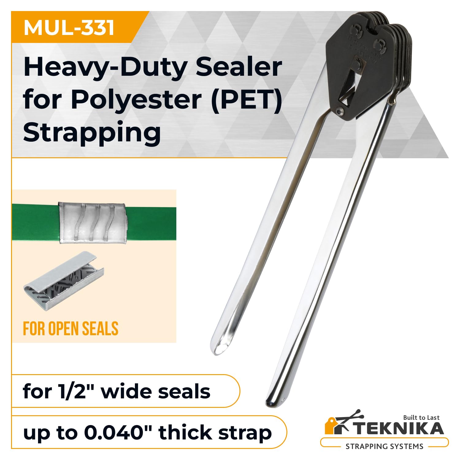 IDL Packaging Teknika MUL-331 Heavy Duty Sealer for PET Strapping, 1/2" Strap Width