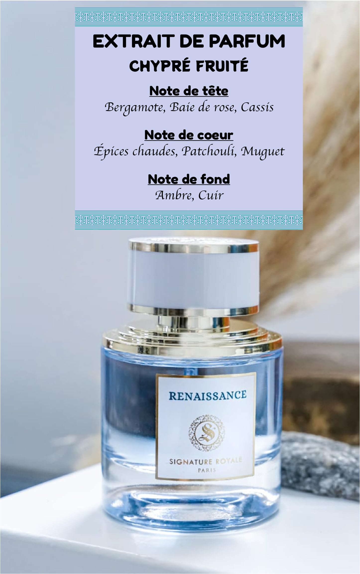 Renaissance, Parfum Signature Royale Paris, Extrait de parfum, Homme/Femme, 50ml