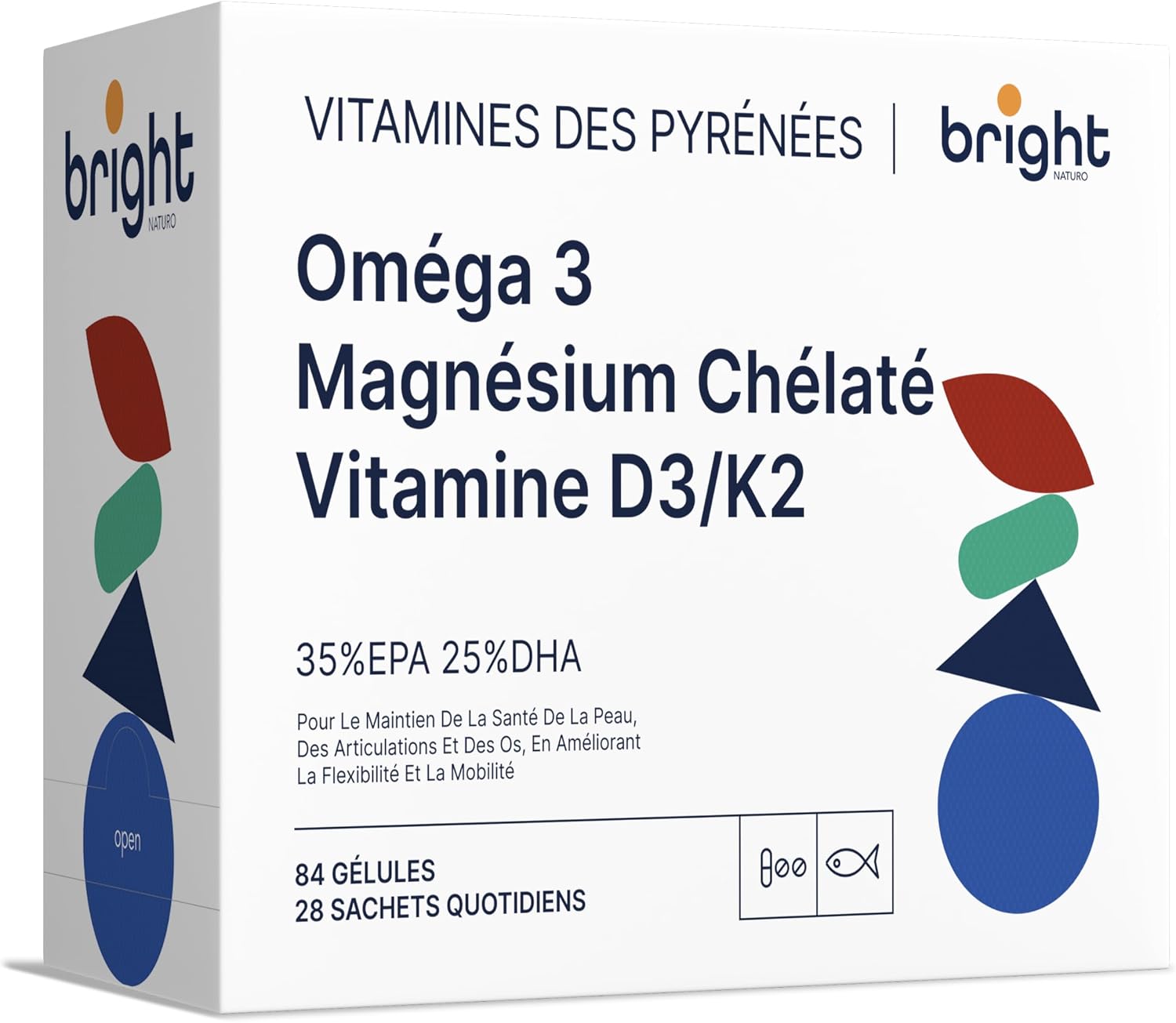 Omega 3 Magnesium Vitamin D3 K2 2000 IU – Non-GMO, PHYTO-GUIDE | Optimal Synergy for Heart, Bone and Nervous Balance I 28 Daily Doses
