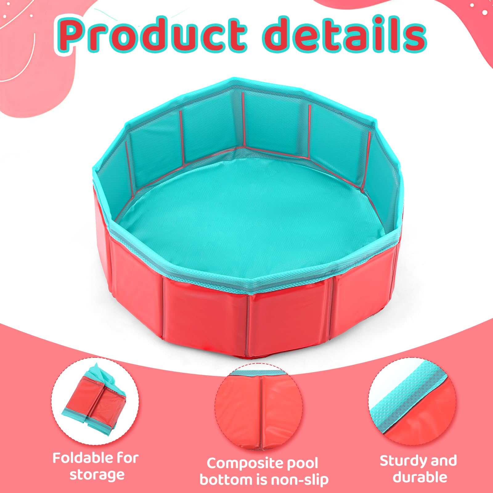 Tinoaly Foldable Cat Padding Pool, 11.8x3.9 Inch Folding Pet Swimming Bowl Kitten Collapsible Interactive Plaything Endless Fun Gifts for Bathroom Indoor Outdoor (Fish Toys Not Included) - Image 4