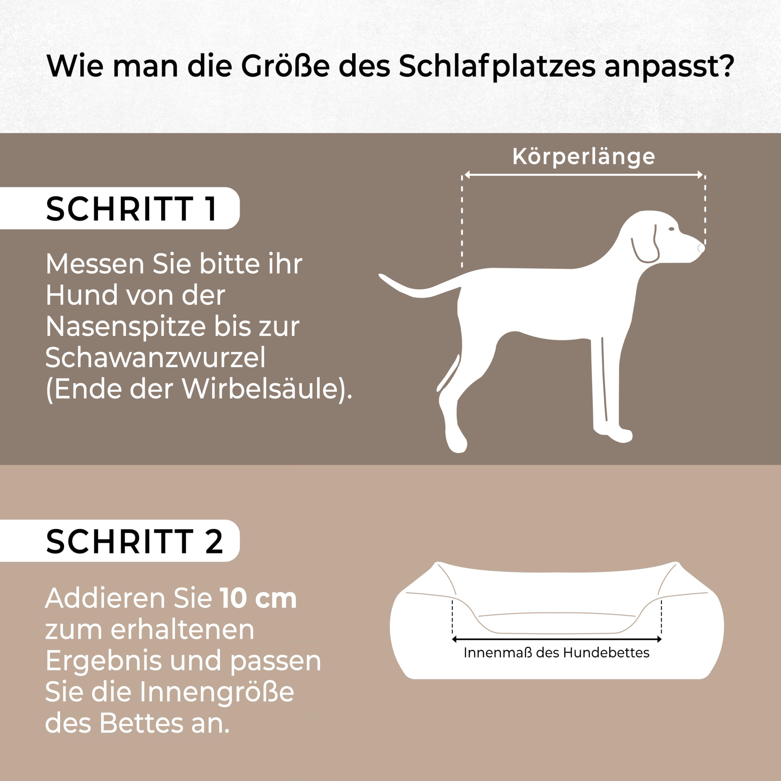 Hundebett - Hundekorb für kleine mittelgroße & große Hunde - Hundekissen - Hundesofa - Bezug abnehmbar und waschbar - Comfort - Größe: L - Dunkelbraun