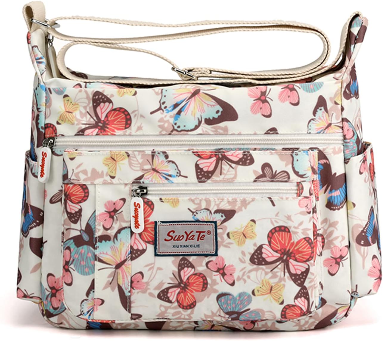 Cross-body Bag Women's Multi Pocket Nylon Messenger Bag Shoulder Bag Lightweight Travel Handbag