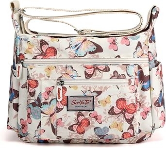 Cross-body Bag Womens Multi Pocket Nylon Messenger Bag Shoulder Bag Lightweight Travel Handbag