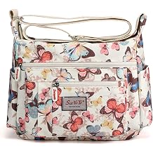 Cross-body Bag Womens Multi Pocket Nylon Messenger Bag Shoulder Bag Lightweight Travel Handbag