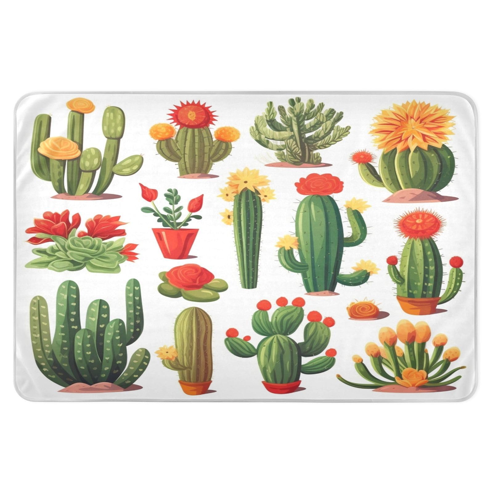 CEBUGI 34” x 52”Washable Underpads Heavy Absorbency Waterproof Incontinence Bed Pads Cactus Set Pee Pads for Adults Kids and Baby