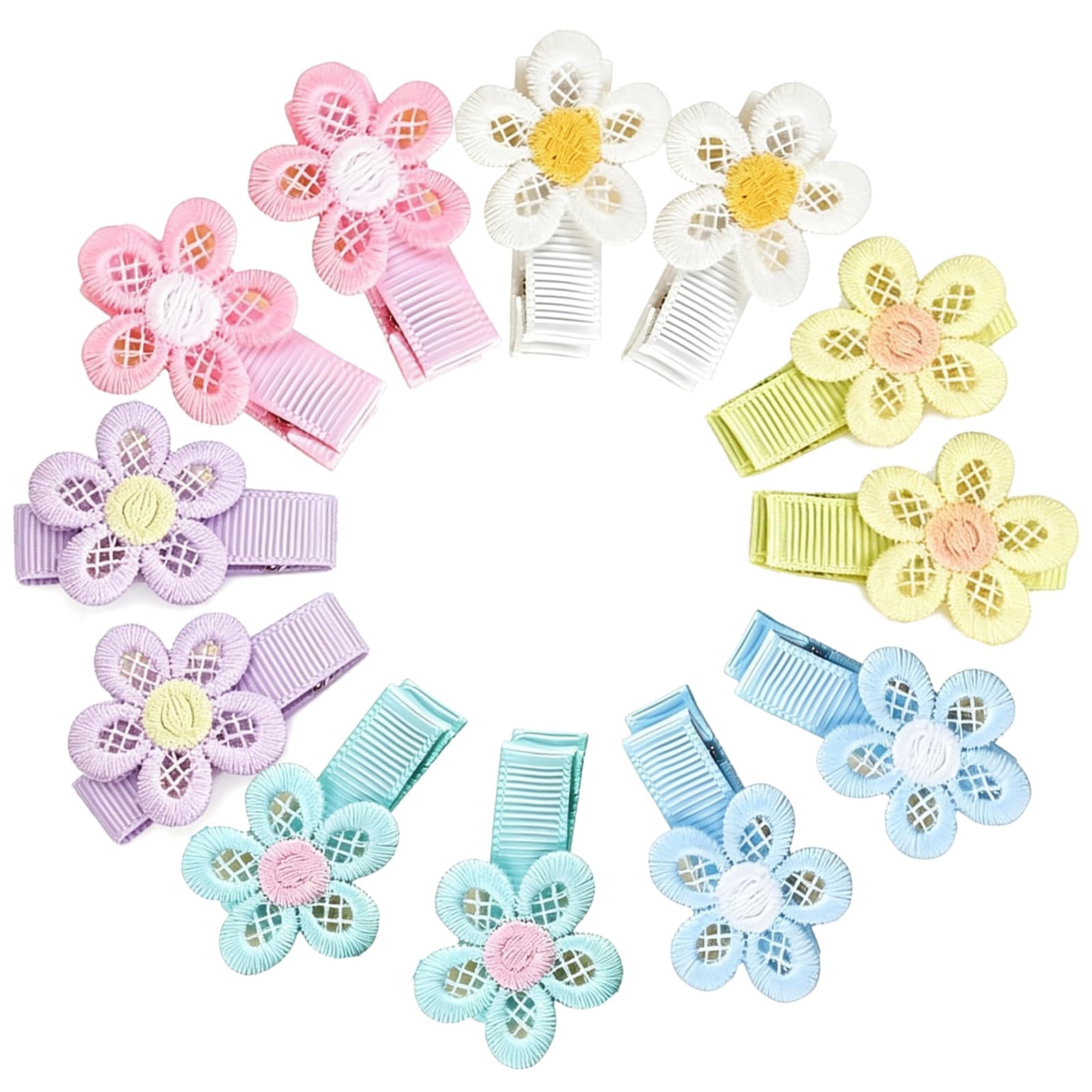 12Pcs Baby Hair Clips, Flower Toddler Hair Clips for Girls
