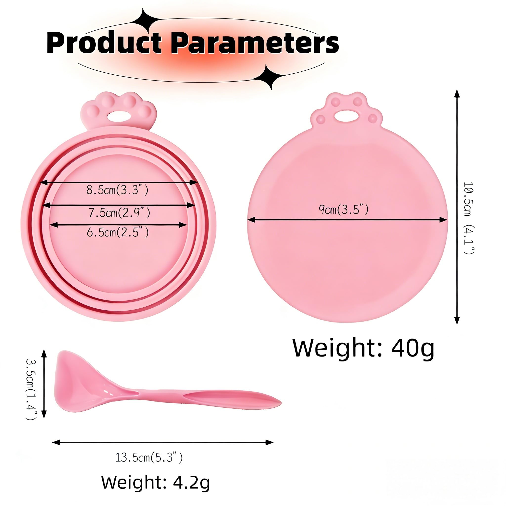 Coperchi universali in silicone per lattine alimentari, adatti per conservare cibo per cani e gatti, coperchi ermetici, in silicone per uso alimentare, adatti a 3 dimensioni standard, rosa
