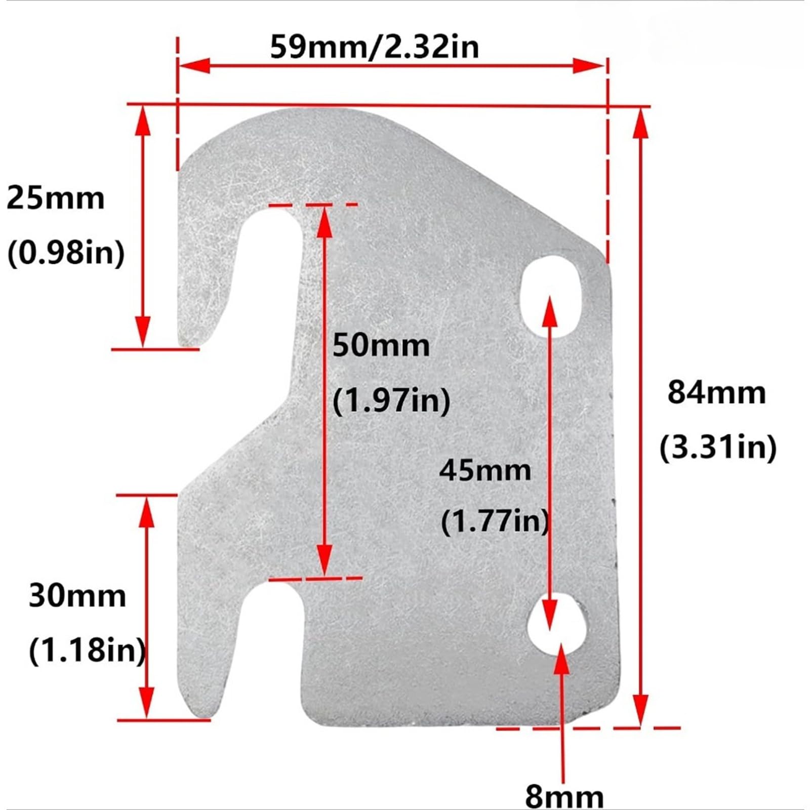 HEJIGOOD Set of 2 Zinc Plated Metal Claw Hook Plates for Wood Bed Rails Universal Replacement 13 Gauge Iron Hook Plates with Pins