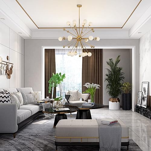 Miniatura 8 de KCO Lighting Sputnik - Lámpara de araña con diseño de explosión de estrellas lámpara colgante moderna de diente de león G4 lámpara de techo de