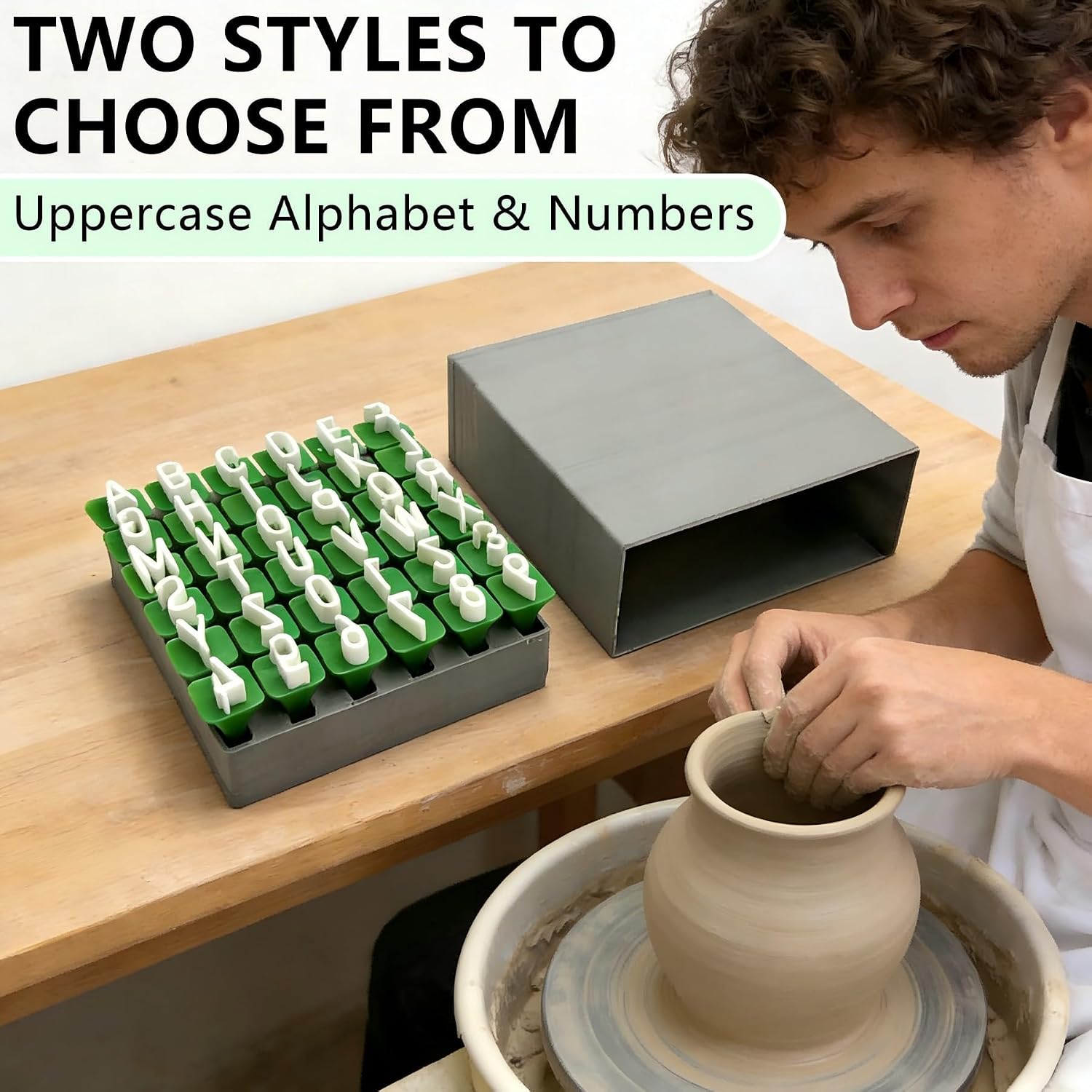 New Alphabet Stamps Set for Clay,Pottery Letter Stamps for Clay，Uppercase Alphabet and Numbers Small Press Fondant Embosser DIY Cookie Letter Stamps（36 Pcs）