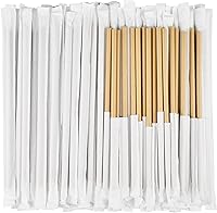 Vista 11 de [1000 unidades] Pajitas de papel de bambú verde para beber, 7.75 x 0.24 pulgadas, 100% biodegradables