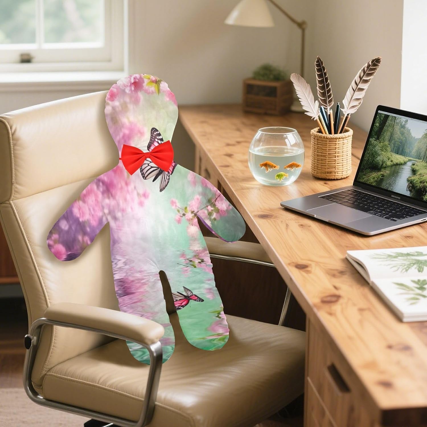 Butterfly Human-Shaped Pillow Soft Body Pillows Washable Velvet Pillows for Anxiety Relief Sleeping Cuddling & Support
