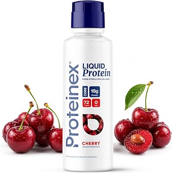 Proteinex Core Liquid Protein 18g, Collagen Peptides, Cherry 16 Fl Oz