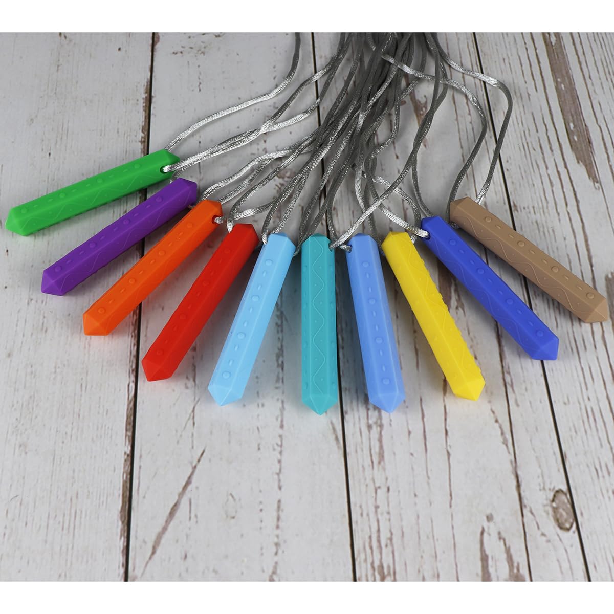Lot de 10 Collier de Mastication pour Enfants TDAH, Machouilleur Chewy Tube 3 Ans+