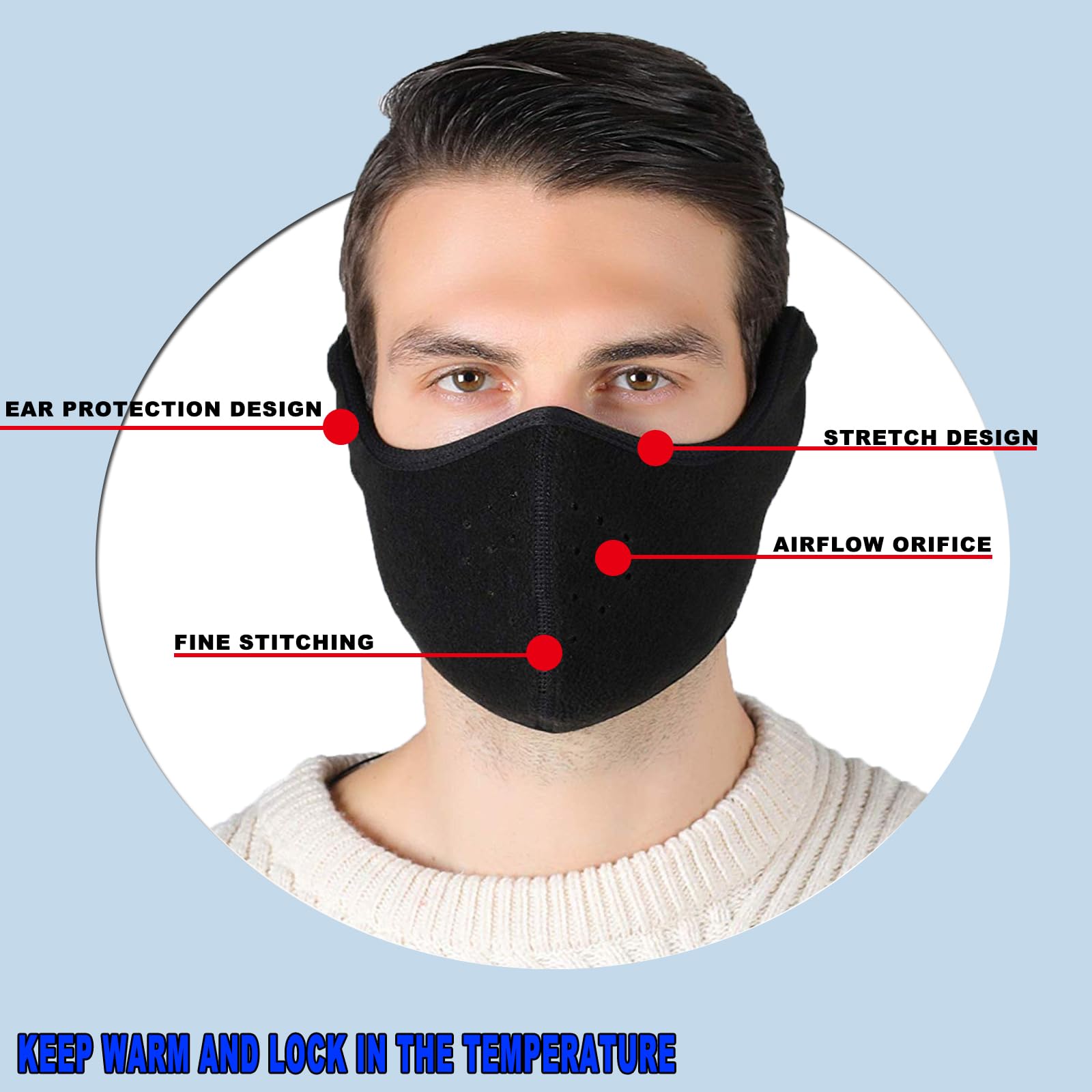 Maschera Termica Invernale In Pile Con Occhiali Rimovibili - Antivento, Traspirante, Unisex Per Sci E Sport