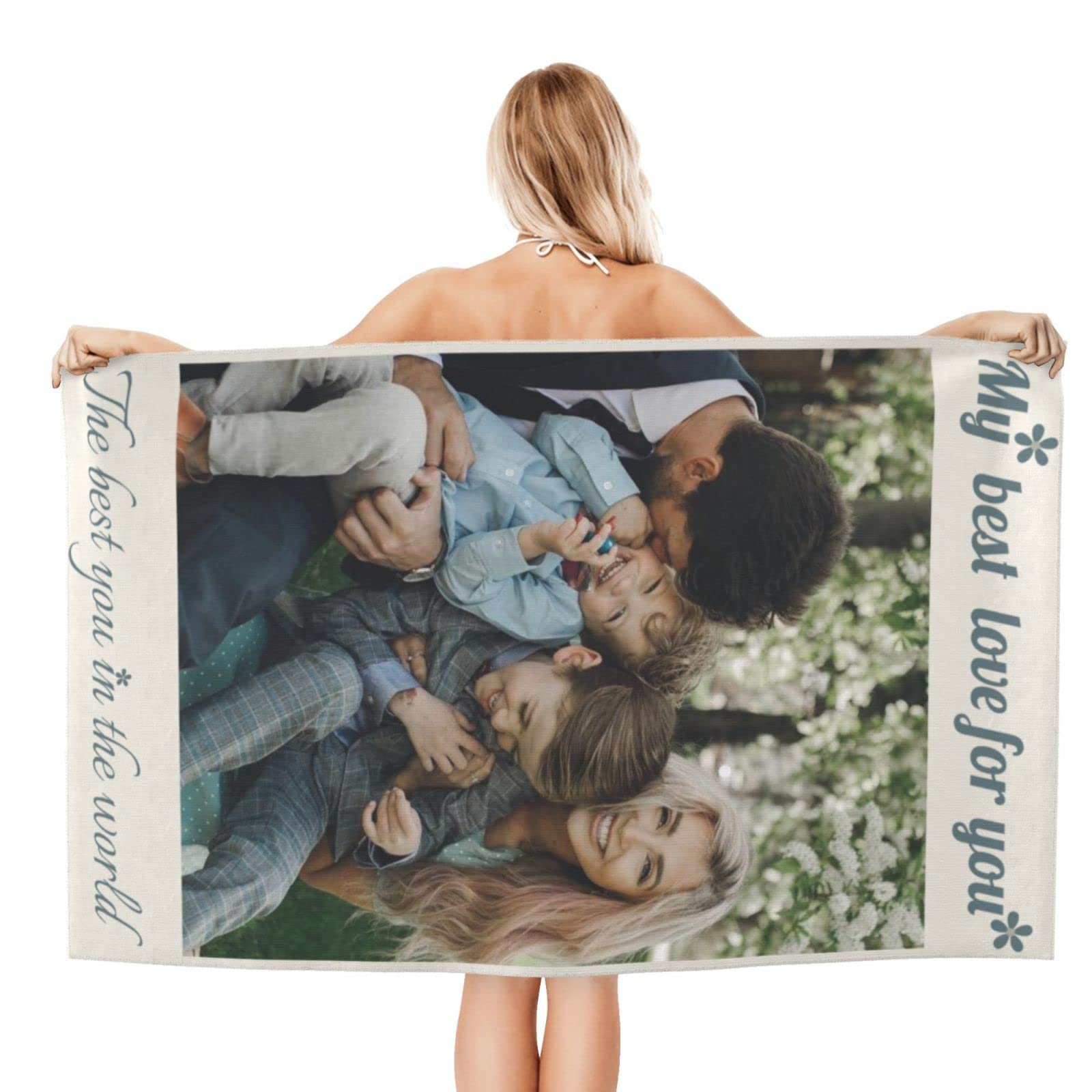 Asciugamano Personalizzato Con Foto - Microfibra 50x100 Cm, Asciugatura Rapida, Per Spiaggia E Sport