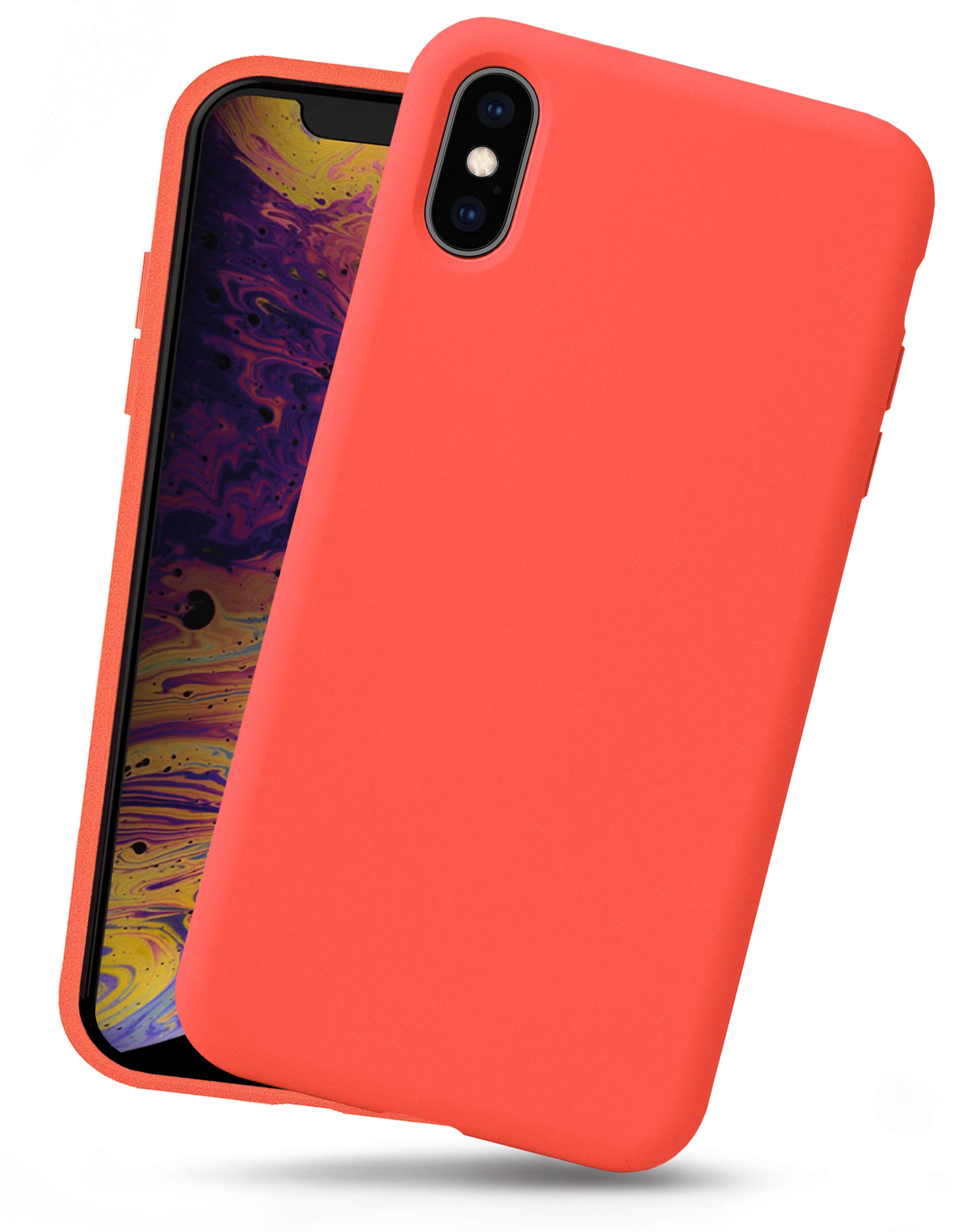 Liquid Silicone iPhone Xs Case, Full Body Shockproof Protection with Soft  Microfiber Lining and Wireless Charging Pad Compatible for Apple iPhone Xs