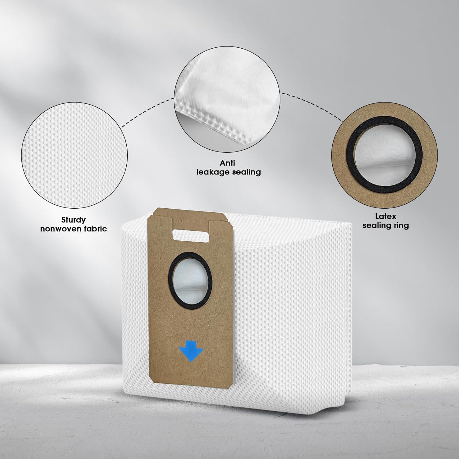 Compatible with D60S MAX, LiDAR Navigation Smart Vacuuming and Mopping Robot, Replacement Accessories Dust Bag (5 Packs)