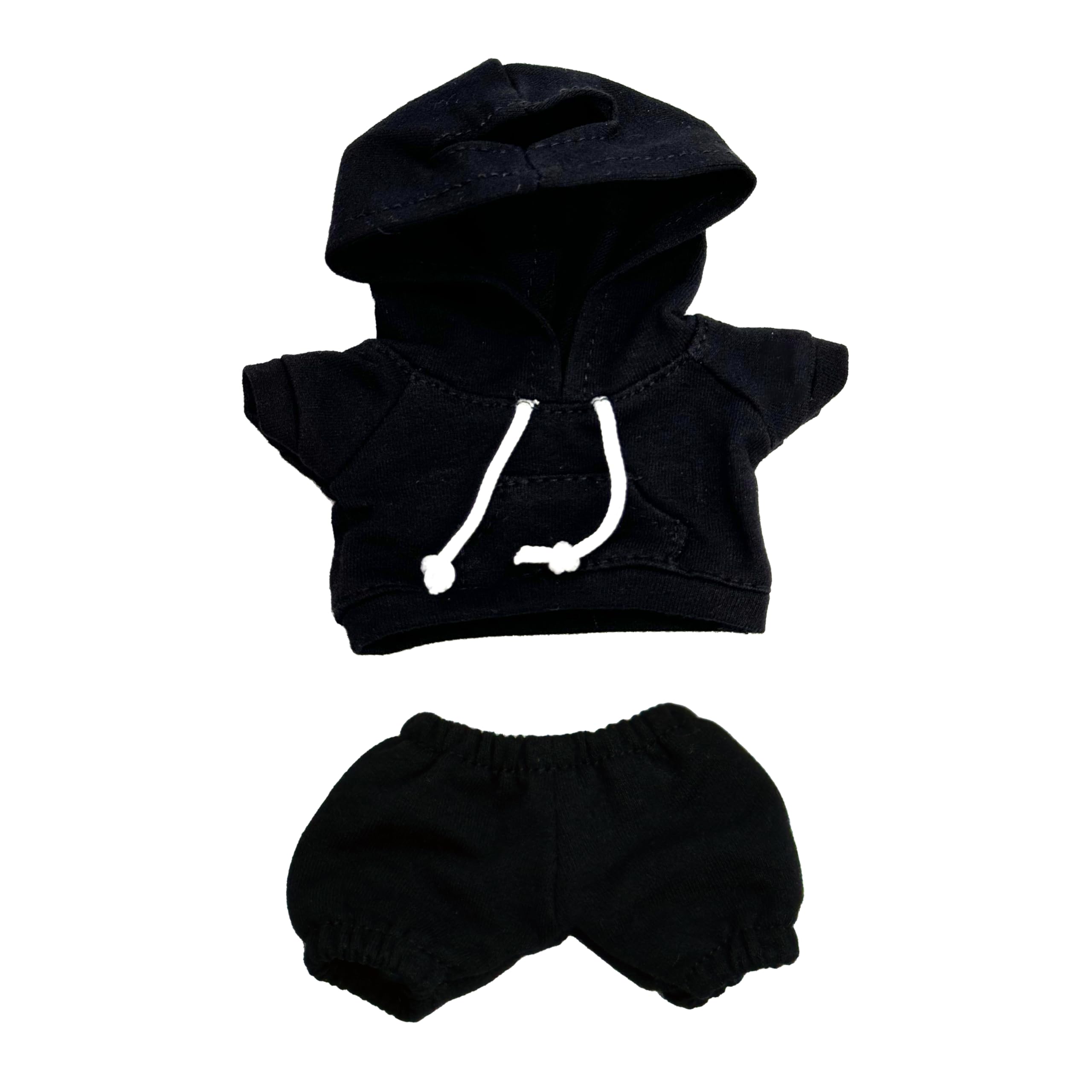 Conjunto de ropa de muñecas de 6.7 in para muñeca - Conjunto de ropa con capucha de estilo casual para disfraz de muñeca, conjunto negro 8