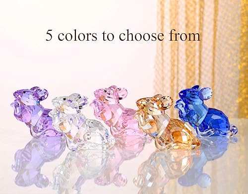 Miniatura 5 de DOJOZ Crystal Mouse - Lindo animal para decoración del hogar, encantadoras figuritas coleccionables de cumpleaños (dorado)