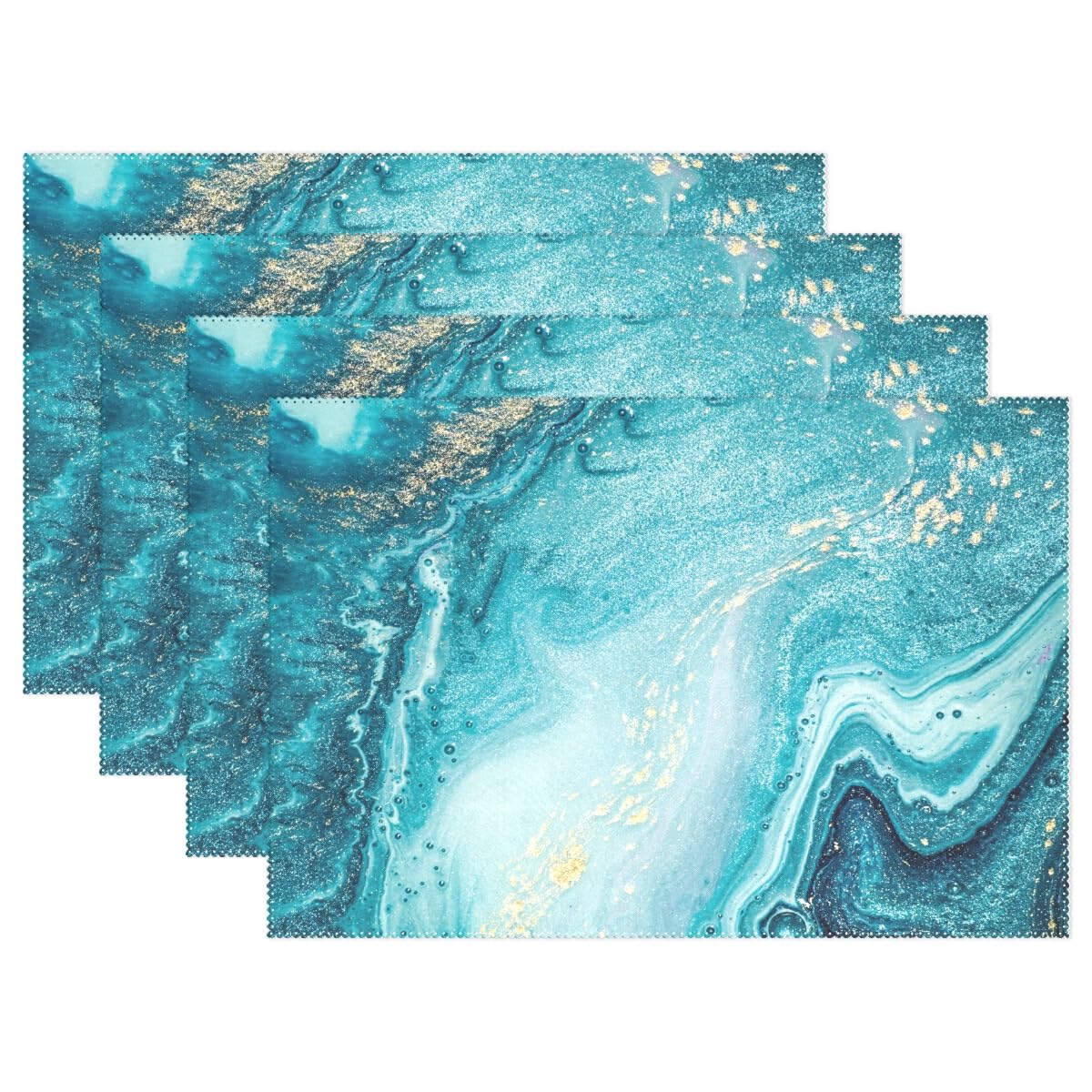 ALAZA Placemats Sets of 4, Ocean Marble Whirlpool Dining Table Place Mats Kitchen Mats for Household Hotel D¨¦cor — image 1