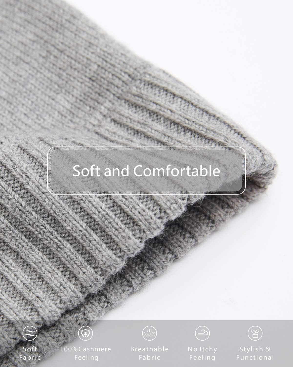 EURKEA 100% Merino Wool Beanie Hat Skullies Watch Cap for Men - Image 3