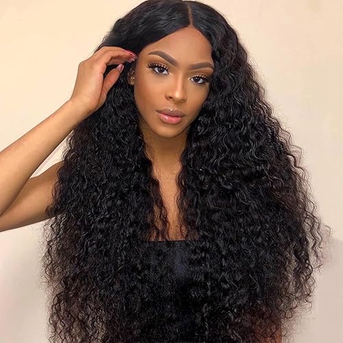 Pelucas de cabello humano rizado con encaje frontal transparente HD de 13 x 4 pulgadas para mujeres negras, pelucas de cabello humano prearrancado