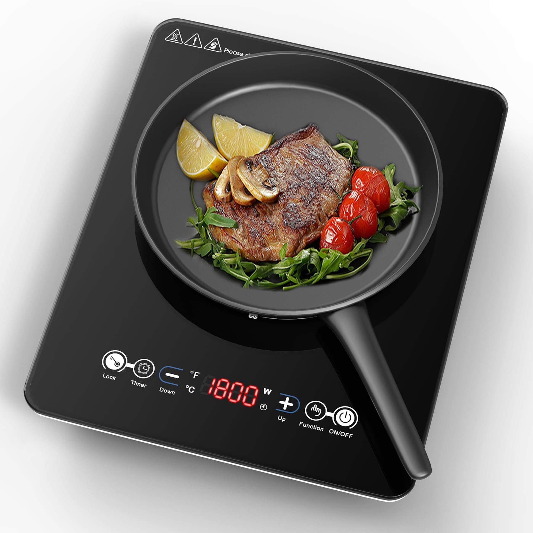 VBGK Portable Induction Cooktop, 1800W Electric Cooktop with 9