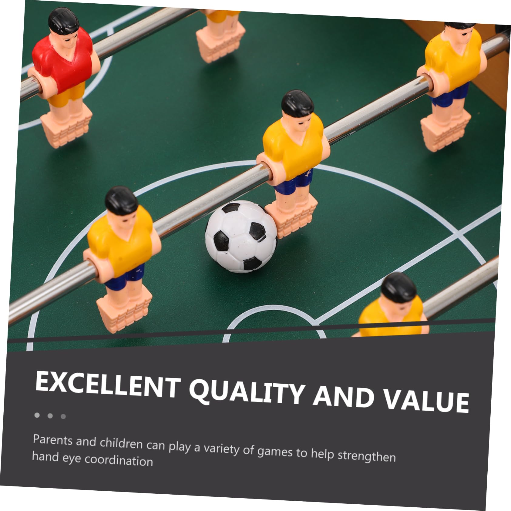 Gioco da Tavolo Creativo Calcio Balilla Verde in Plastica e Acciaio Inox, Robusto e Durevole, per Festa Scuola Decor e Interazione Genitore-figlio