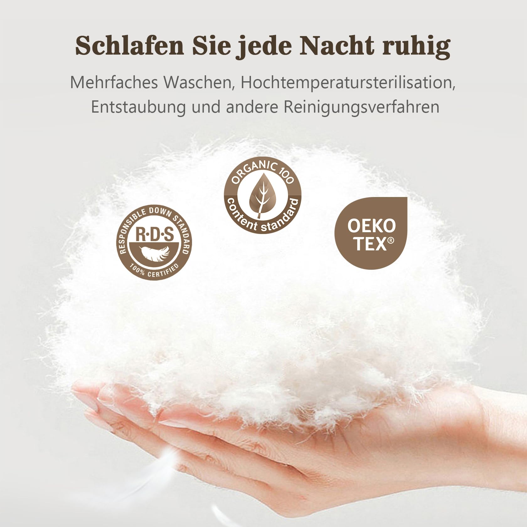 BPC Kołdra puchowa średnia 135x200, kołdra całoroczna | 100% bawełna organiczna, wypełnienie z puchu gęsiego, kołdra zgodna z normami Oeko-Tex i RDS, 135x200 cm, kość słoniowa biała