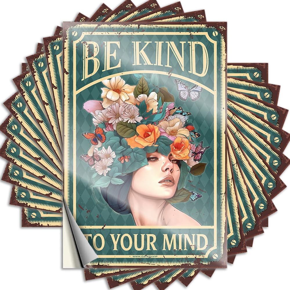 Tattoo Rooms Decorations Easy Apply | Be Kind to Your Mind Badass Essentials Peel and Stick(12X18CM)