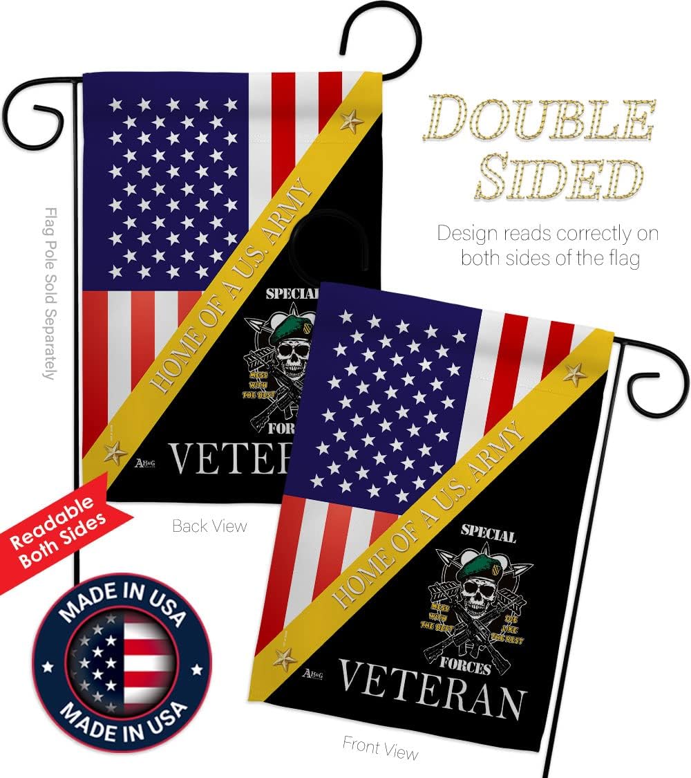 Home of Arny Special Forces Garden Flag - Set Wall Holder Armed Army Rangers United State American Military Veteran Retire Official - House Banner Small Yard Gift Double-Sided 13 X 18.5