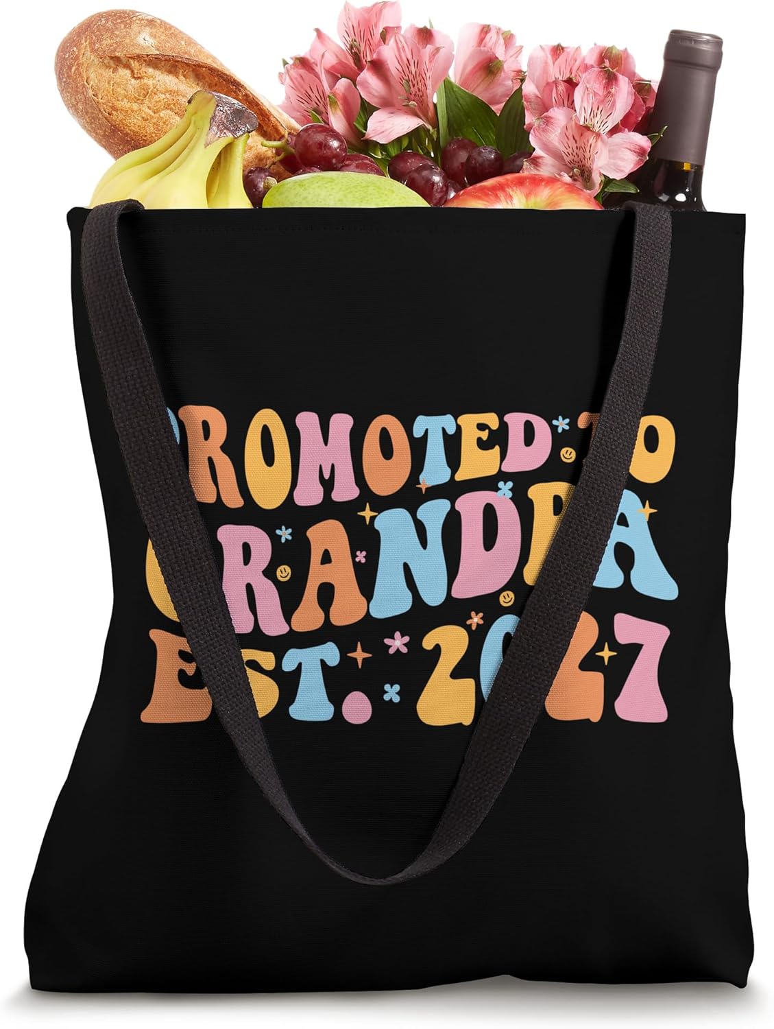 Promoted To Grandpa Est 2027 New Grandfather Papa Men Tote Bag